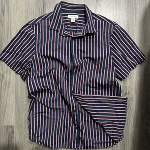Calvin Klein Men's Navy and Red & White Striped Shirt